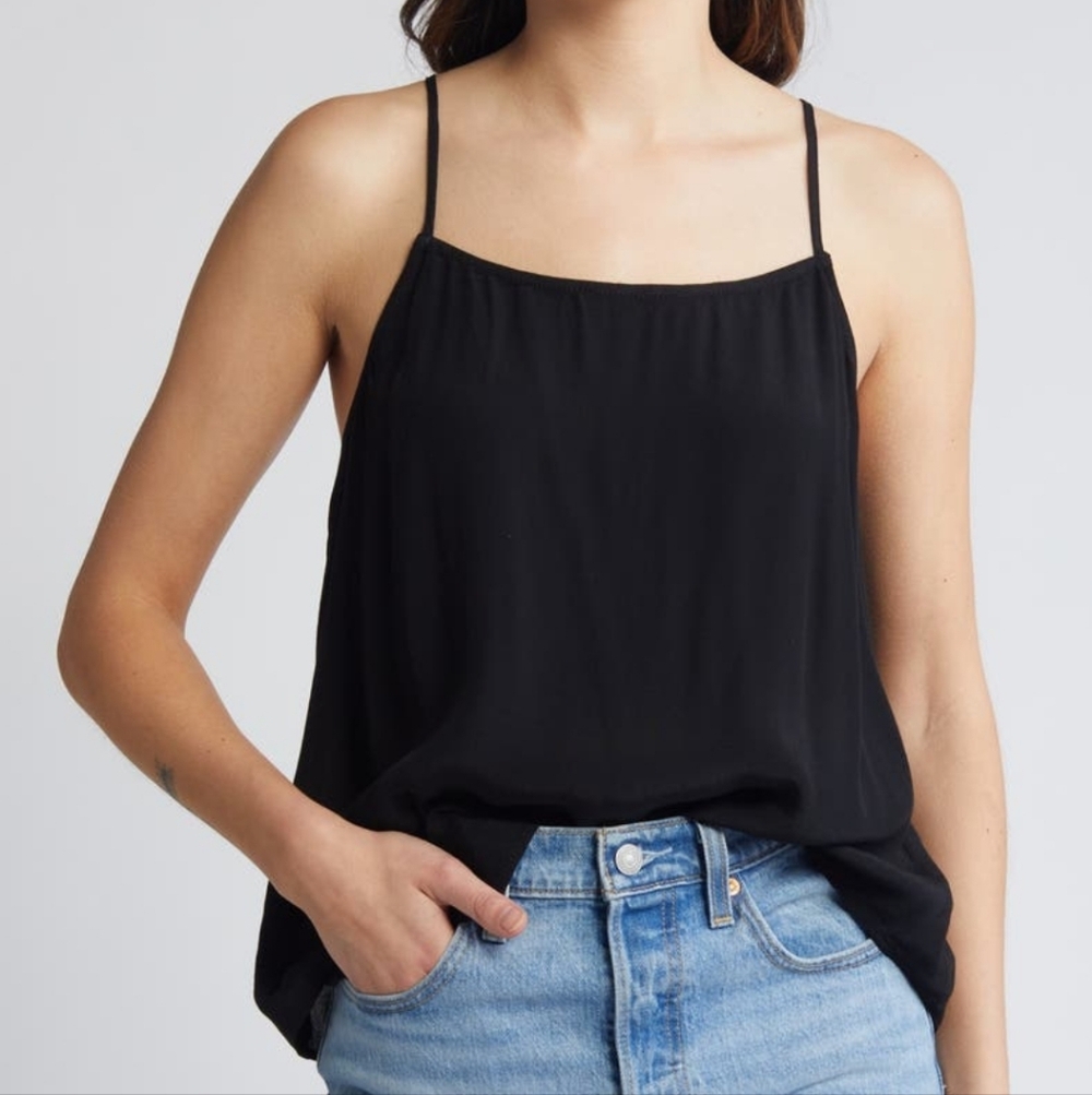 NWT Treasure & Bond Black Tie Back Camisole Size Medium